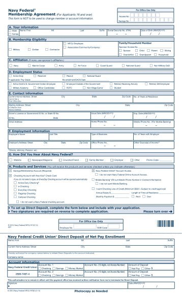 Membership Application - Navy Federal Credit Union