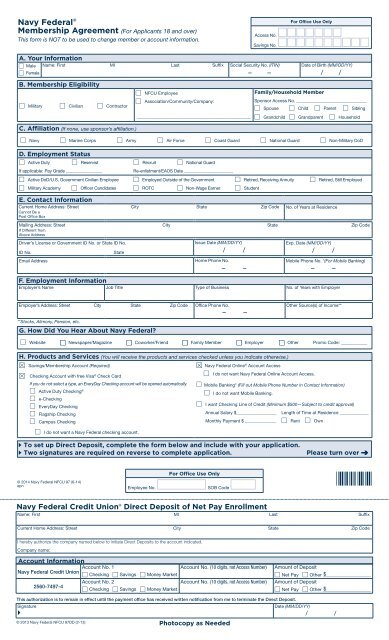 Membership Application - Navy Federal Credit Union