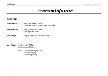 Transmisjoner - Materialteknologi