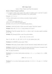 BYU Math Circle Lesson 2. Prime Numbers and Prime ...