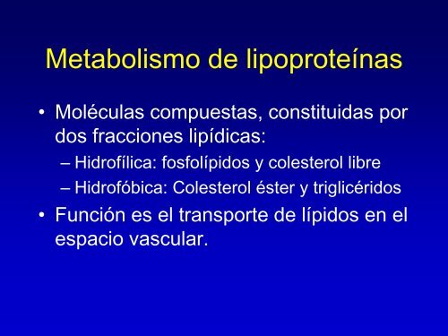 Metabolismo de Lipoproteinas y Colesterol