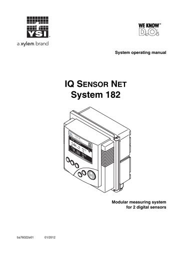 YSI IQ SensorNet DIQ/S 182 Terminal User Manual - YSI.com