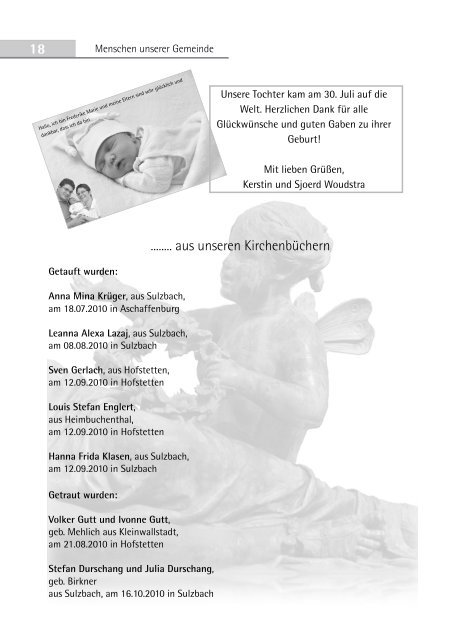 der Evangelisch-Lutherischen Kirchengemeinde Hofstetten