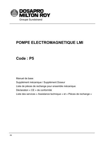 POMPE ELECTROMAGNETIQUE LMI Code : P5