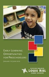 Early Learning Opportunities for Preschoolers - Louis Riel School ...