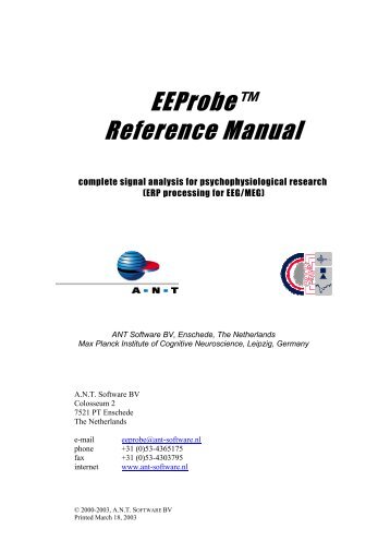 EEProbe™ Reference Manual - ANT - Download