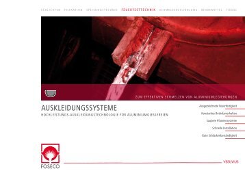 AUSKLEIDUNGSSYSTEME - Foseco