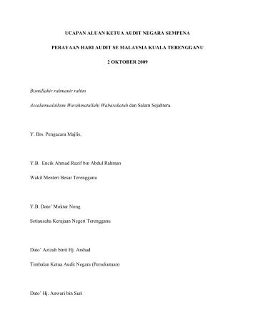Teks Ucapan Majlis Penutup Minggu Orientasi