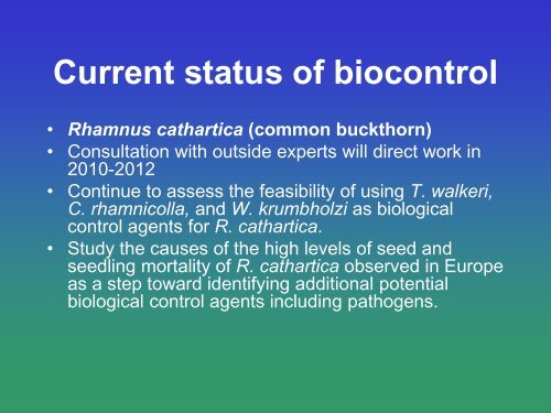 Biological Control of Garlic Mustard