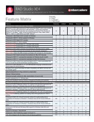RAD Studio XE4 Feature Matrix | Multi-device, true ... - Waltersoftware