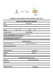 REFERRAL FORM COUNSELLING IN PRIMARY CARE (CIPC ...