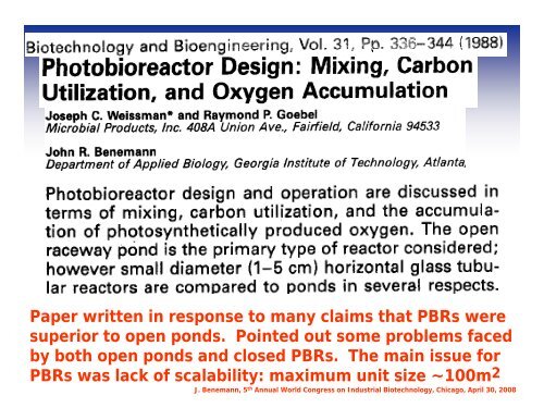 OPEN PONDS AND CLOSED PHOTOBIOREACTORS ... - planktoleum