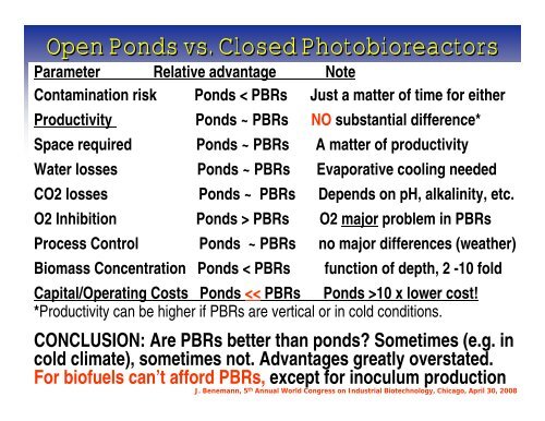 OPEN PONDS AND CLOSED PHOTOBIOREACTORS ... - planktoleum