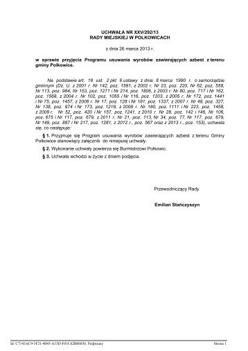 plik PDF - Biuletyn Informacji Publicznej, Urząd Gminy Polkowice