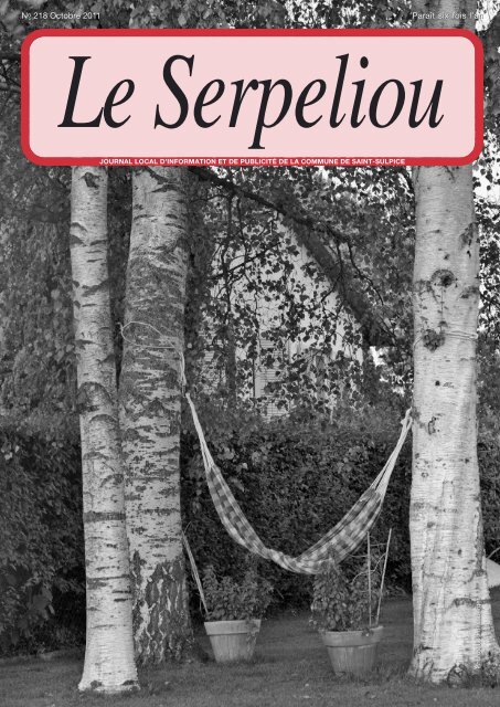 No 218 - Octobre 2011 [PDF, 4.00 MB] - Commune de St-Sulpice