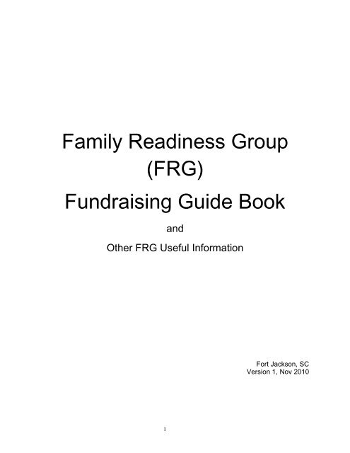 Frg Fundraising Guide Book Fort Jackson U S Army