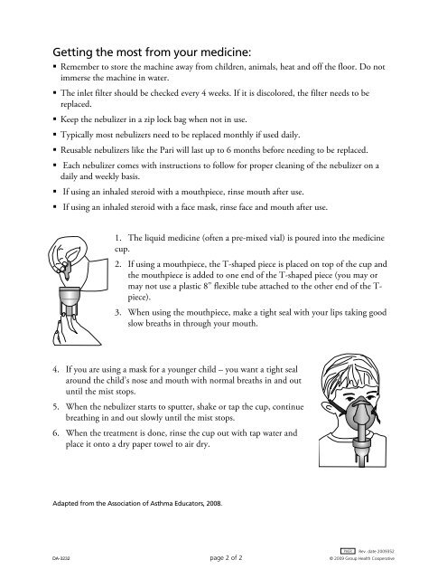 How to Use a Nebulizer with Air Compressor - Group Health ...