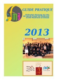 Telechargez le guide FMA de 2013 - FÃ©dÃ©ration Musicale de l'Ain