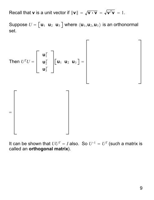 Section 6.2 Orthogonal Sets A set of vectors u1,u2,,up in Rn is called ...