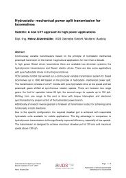 Hydrostatic- mechanical power split transmission ... - VDS - Getriebe