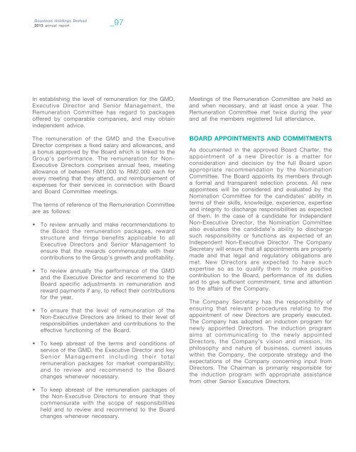 statement on corporate governance - Boustead Holdings Berhad