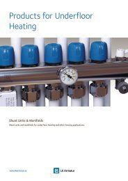 Products for Underfloor Heating