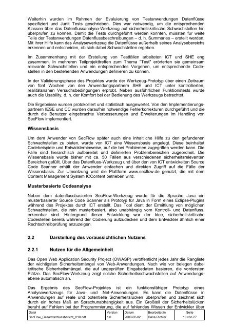 Gesamt-Schlussbericht des Verbundprojektes Deutsch - CC Gmbh