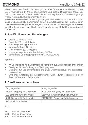 Anleitung STAB 3X - Staufenbiel