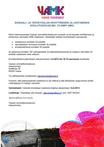 sosiaali- ja terveysalan kehittämisen ja johtamisen koulutusohjelma