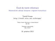 Ãvod do teorie informace - MatematickÃ© zÃ¡klady komprese a ...