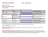 WebQuest Worksheet