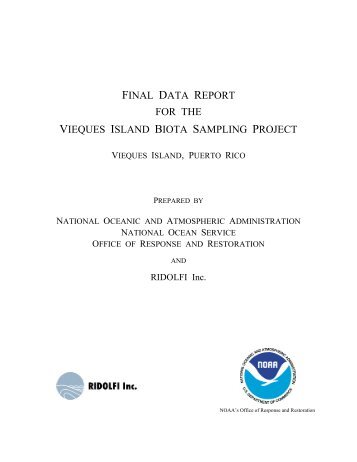 Final Data Report for the Vieques Island Biota Sampling Project