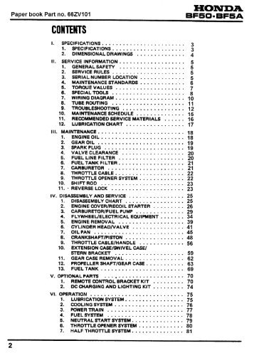 Honda Service Chart