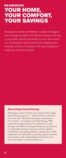 ENERGY EFFICIENT INSULATION - Puget Sound Energy