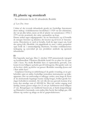 El, plastic og atomkraft. Tre avishistorier fra det ... - Roskilde Museum