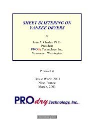 Sheet Blistering on Yankee Dryers