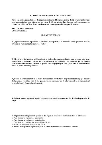 EXAMEN DERECHO PROCESAL II (15