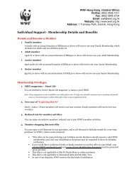 Individual Support - Membership Details and Benefits - WWF