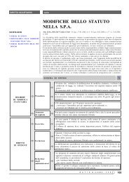 MODIFICHE DELLO STATUTO NELLA S.P.A. - Ratio