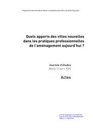 Quels apports des villes nouvelles dans les pratiques - Centre de ...