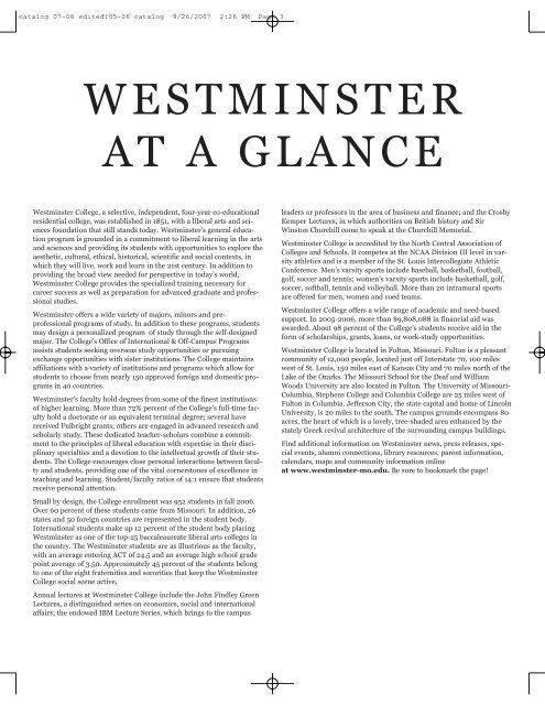 catalog 07-08 edited:05-06 catalog.qxd - Westminster College