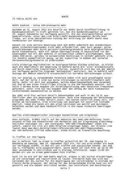 Nr. 36 vom 05.09.2013 - Rundspruch-Archiv des DARC-Distrikts Berlin