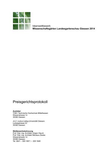 Preisgerichtsprotokoll - Landesgartenschau Gießen 2014