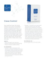 Crave Control Fact Sheet - Synergy WorldWide