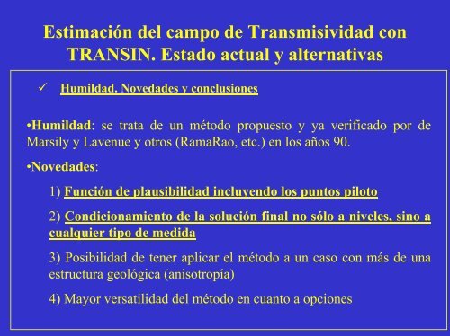 EstimaciÃ³n del campo de Transmisividad con TRANSIN. Estado ...