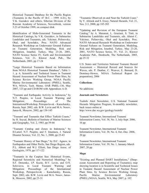 SCIENCE OF TSUNAMI HAZARDS - Tsunami Society International