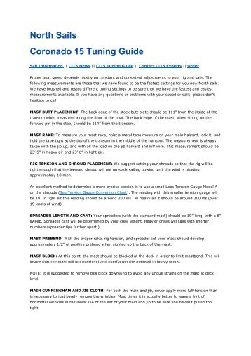 North Sails Coronado 15 Tuning Guide.pdf - Sailmaker.org