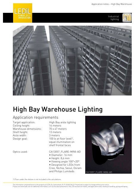 High Bay Warehouse Lighting - Ledil