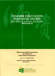 Teacher Education Planning Digest - The Hong Kong Institute of ...