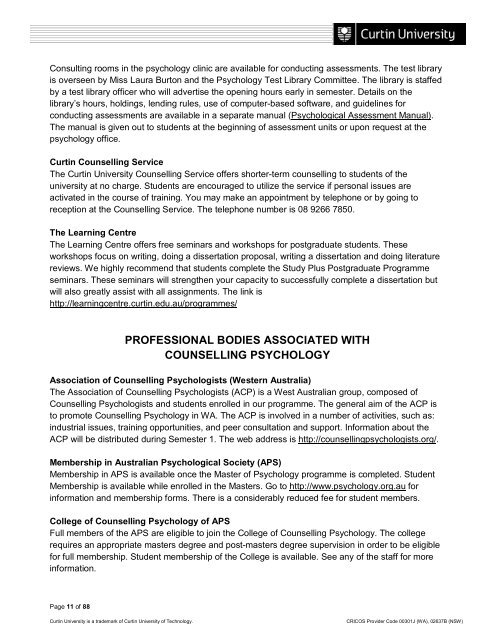 Counselling Psychology Student Handbook.pdf - Health Sciences ...